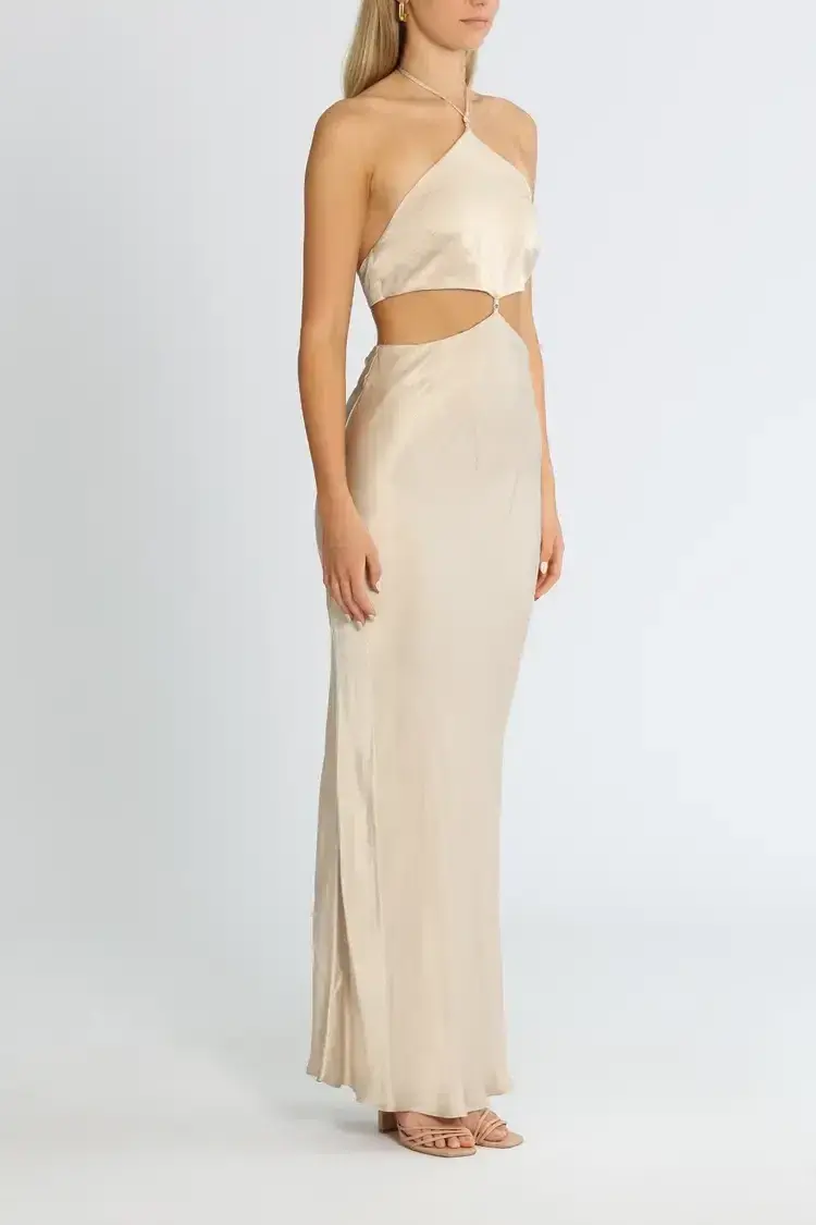 Bec and Bridge Kara Maxi Dress in Sand Size 14 for rent on The Volte - main image