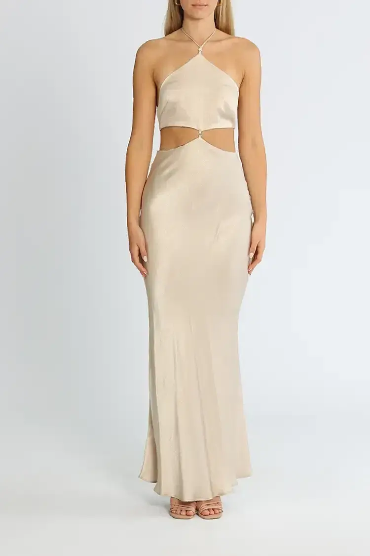 Bec and Bridge Kara Maxi Dress in Sand Size 14 - Image 3