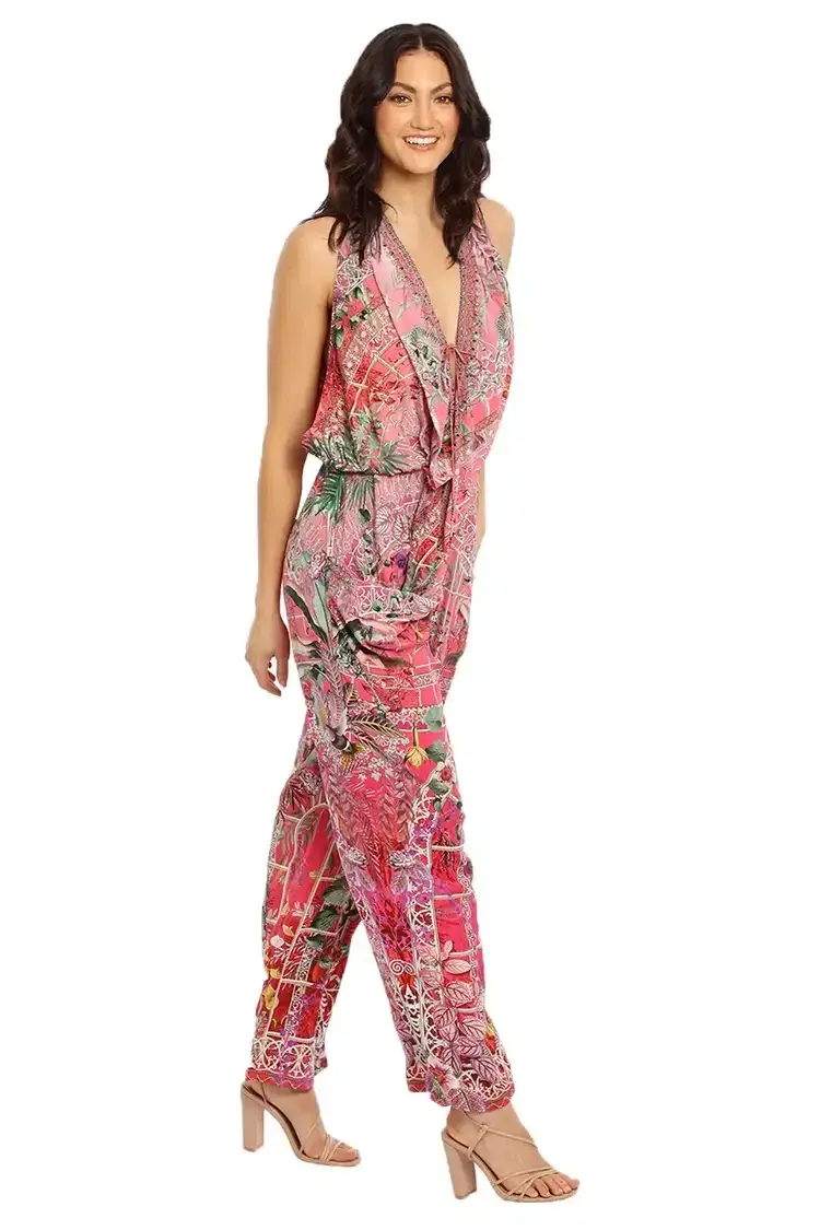 Camilla Draped Front Bodice Jumpsuit Print Size 10 - Image 1