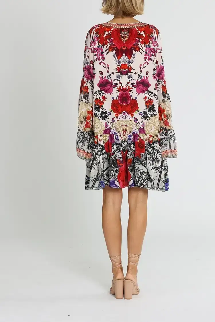 Camilla Gathered Panel Dress in Reign Of Roses Size 14 - Image 3