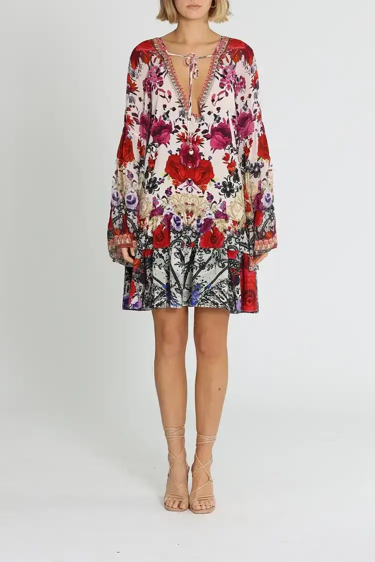 Camilla Gathered Panel Dress in Reign Of Roses Size 14 - Image 1