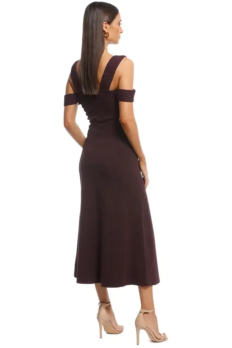 Camilla and Marc Carole Fit and Flare Midi Dress in Burgundy Size 12 - Image 3