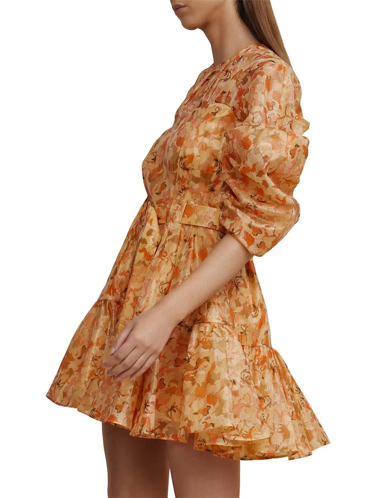 Acler Bonhill Mini Dress in Peach Parfait Size 12 - Image 4