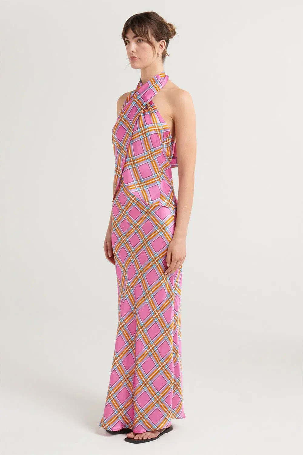 Steele Marcela Top & Cassidy Skirt Set Pink Check Size S / AU 8 for rent on The Volte - main image