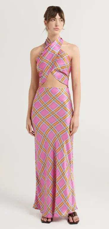 Steele Marcela Top & Cassidy Skirt Set Pink Check Size S / AU 8 for rent on The Volte - main image