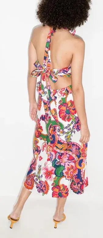 Zimmermann Lovestruck Tie Back Midi Dress Floral Size 1 / AU 8 - Image 3