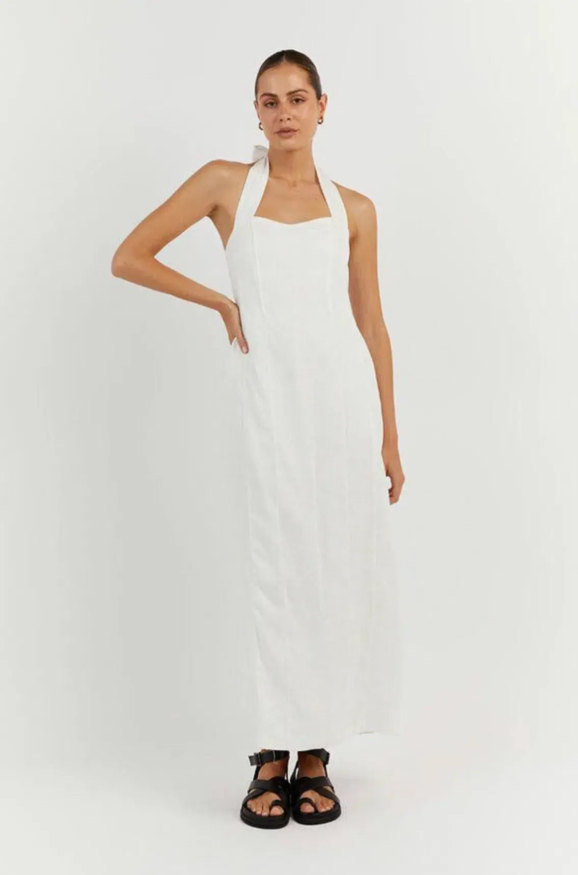 Dissh Willow Linen Long Dress White Size XS / AU 6 - Image 1