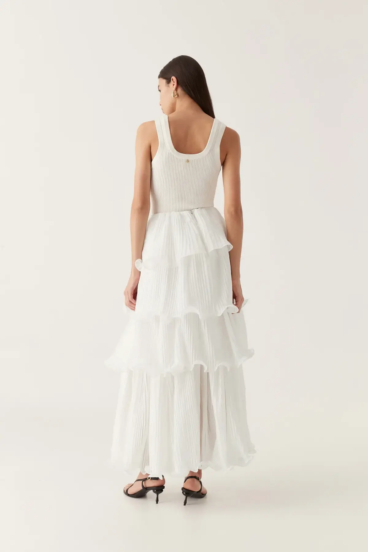 Aje Cosmos Tiered Maxi Skirt Ivory Size 14 - Image 3