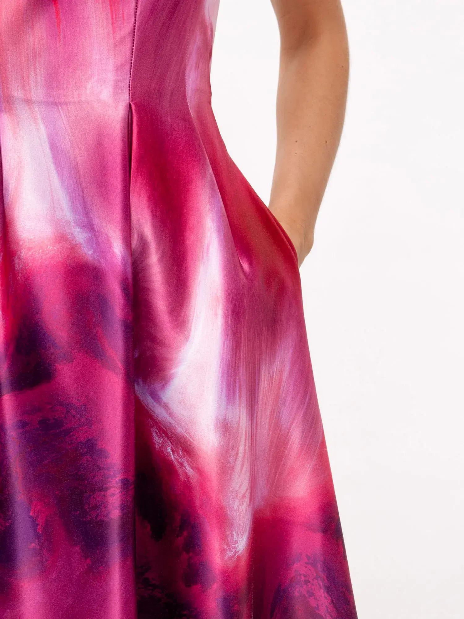 Veronika Maine Marbled Satin Midi Dress Fuchsia Size 6 - Image 5