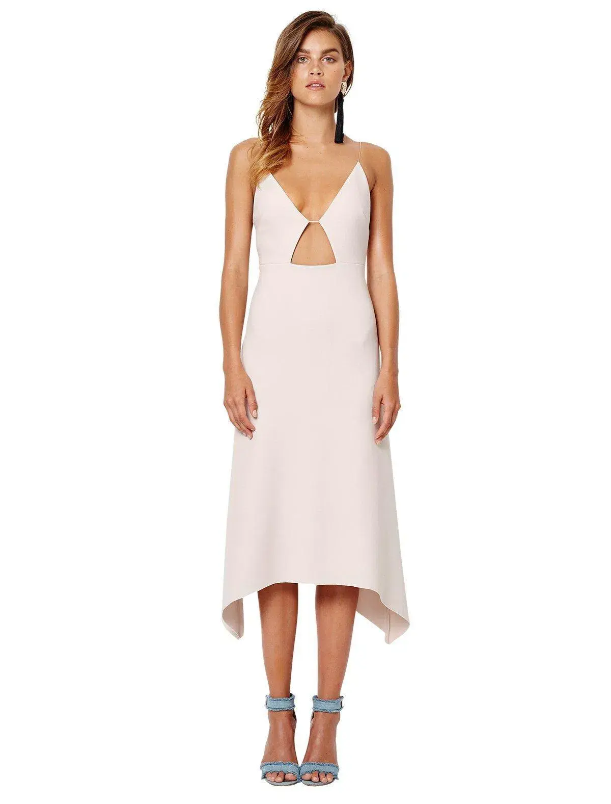 Bec & Bridge Lady Allure Cut Out Midi Dress in Bone Size 8 - Image 1