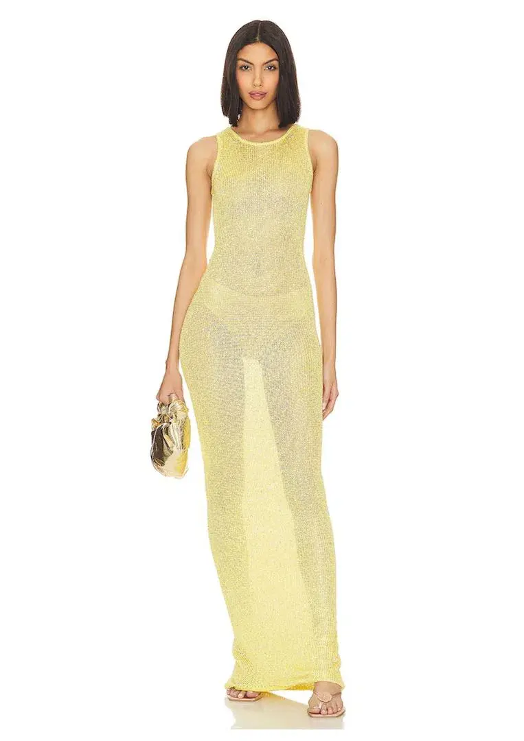 Asta Resort Natalia Dress in Chartreuse Sequin Size XS / AU 6 - Image 2