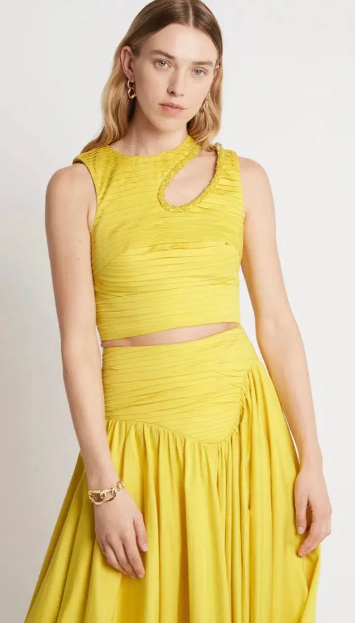 Aje Jolie Abstract Cut Out Top Size 14 & Jolie Asymmetric Midi Skirt Size 12  - Image 5