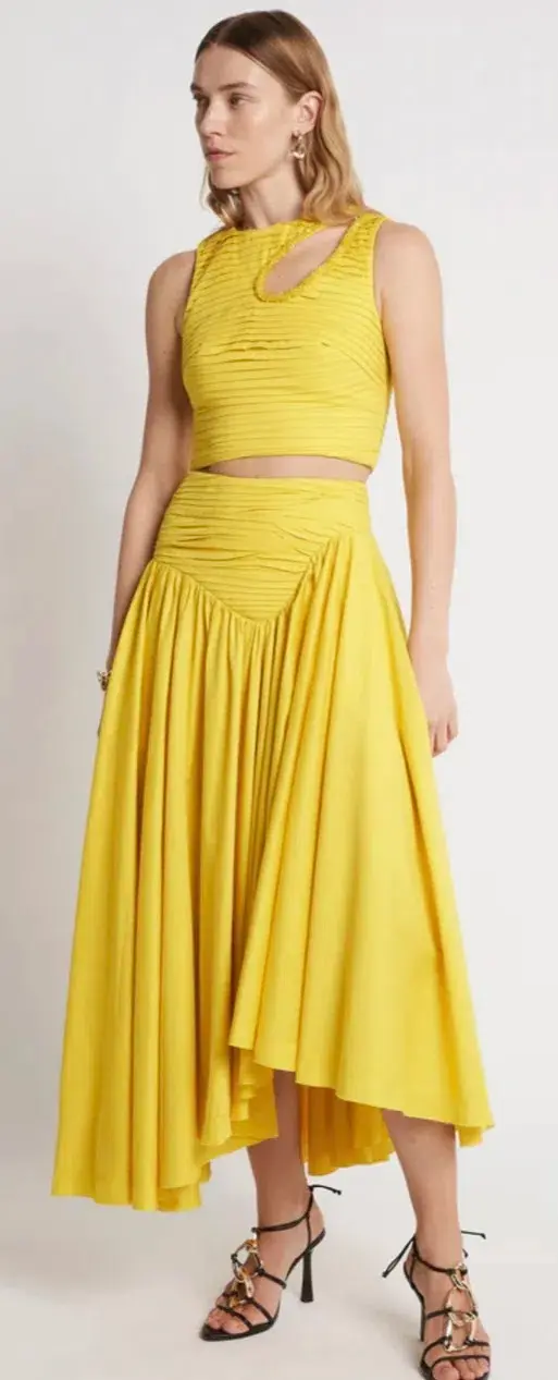 Aje Jolie Abstract Cut Out Top Size 14 & Jolie Asymmetric Midi Skirt Size 12  - Image 6