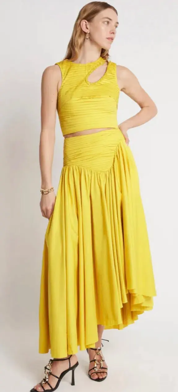 Aje Jolie Abstract Cut Out Top Size 14 & Jolie Asymmetric Midi Skirt Size 12  - Image 2