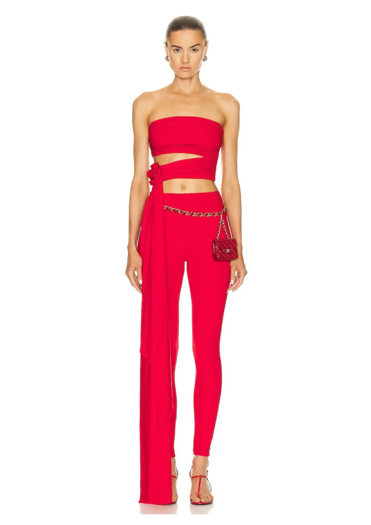 Maygel Coronel Corozo Top and Galera Pant Set Red One Size Fits 8 - 12/L - Image 1