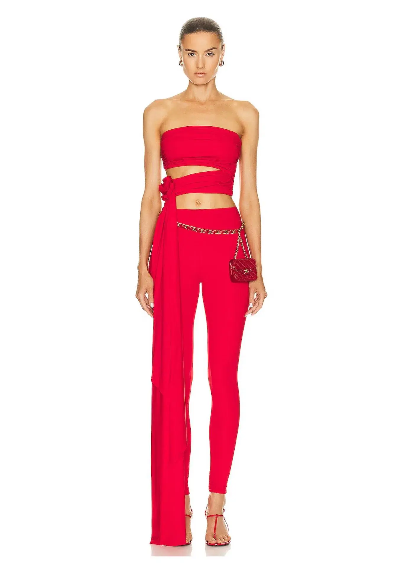 Maygel Coronel Corozo Top and Galera Pant Set Red One Size Fits 8 - 12/L - Image 1