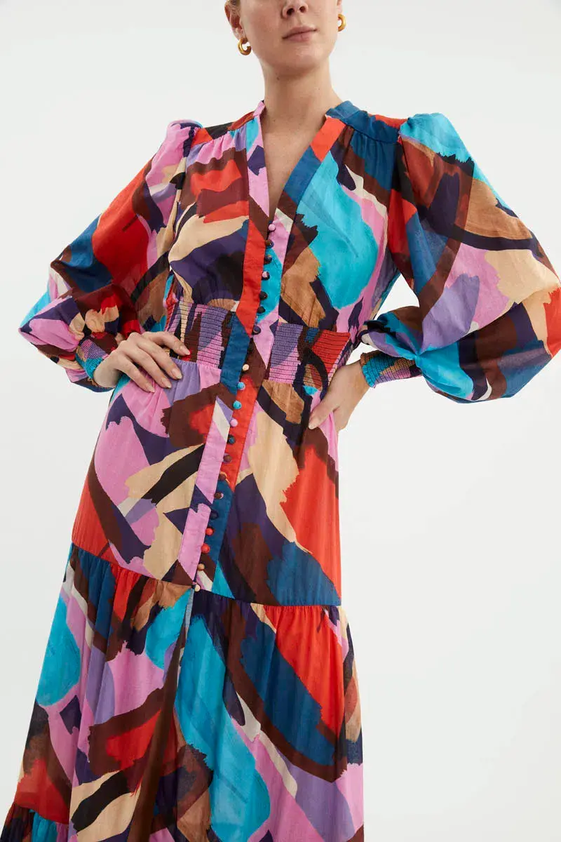 Rebecca Vallance Malaga Maxi Dress Multi Size 12 - Image 4