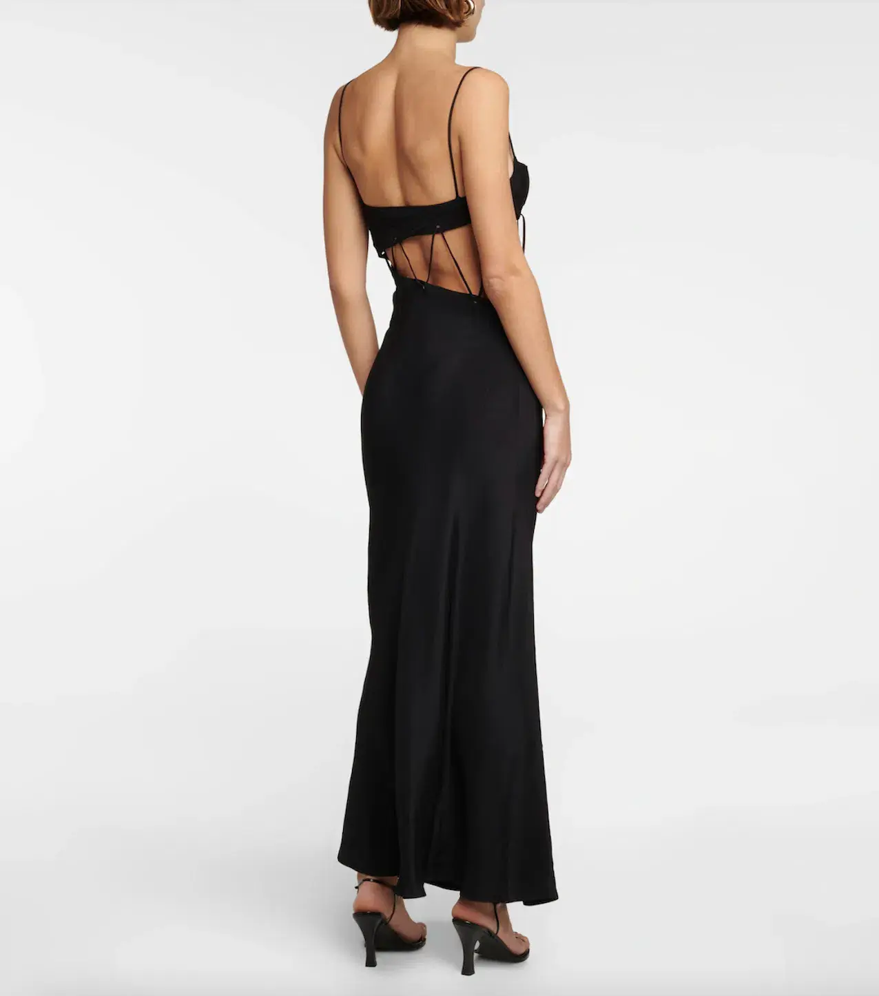 Christopher Esber Cutout Silk Faille Maxi Dress in Black Size 8 - Image 3
