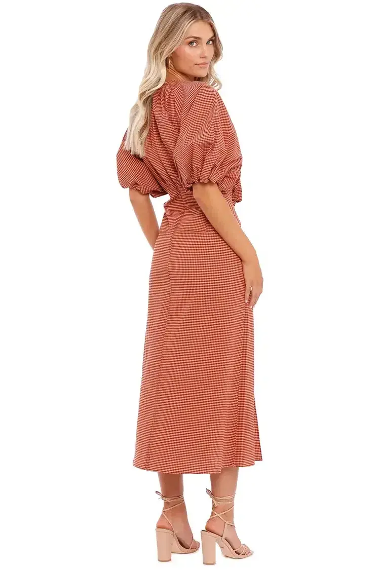 Camilla and Marc Vega Midi Dress in Pink Check Size 12 - Image 3