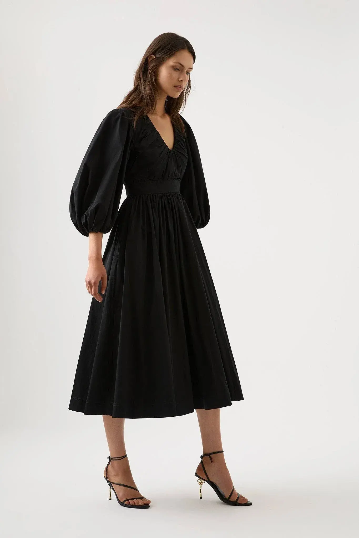 Aje Audrey Waisted Midi Dress Black Size 10 - Image 1