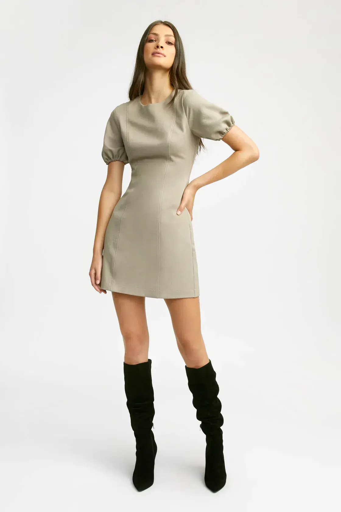 Kookai Stella Mini Dress Olive Size 10 - Image 1