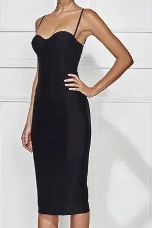MISHA Adreanna Dress in Black Size S/Au 8 for rent on The Volte - main image