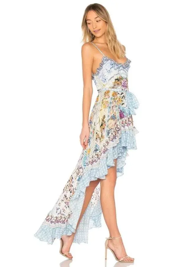 Camilla Girl Next Door High Low Button-down Dress Print Size M/Au 10  for rent on The Volte - main image
