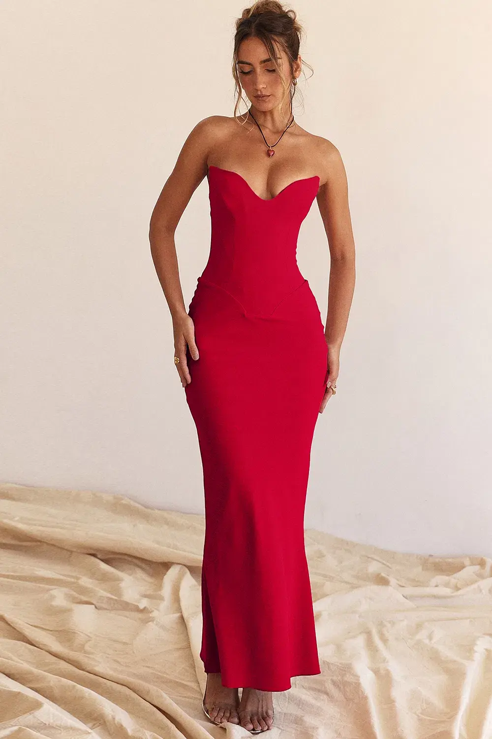 House of CB Tamara Strapless Corset Dress  Cherry Size 12 - Image 1