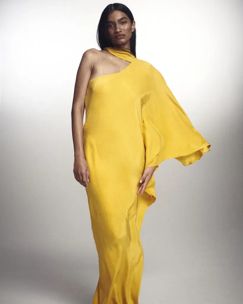 Ginger & Smart Perpetual Silk Gown Sunflower Size 8 - Image 4