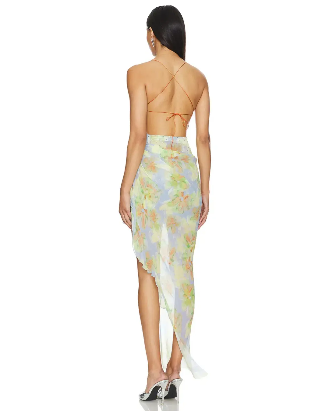 Bec & Bridge Zephy Asym Dress Blue Blossom Size AU 6 for rent on The Volte - main image