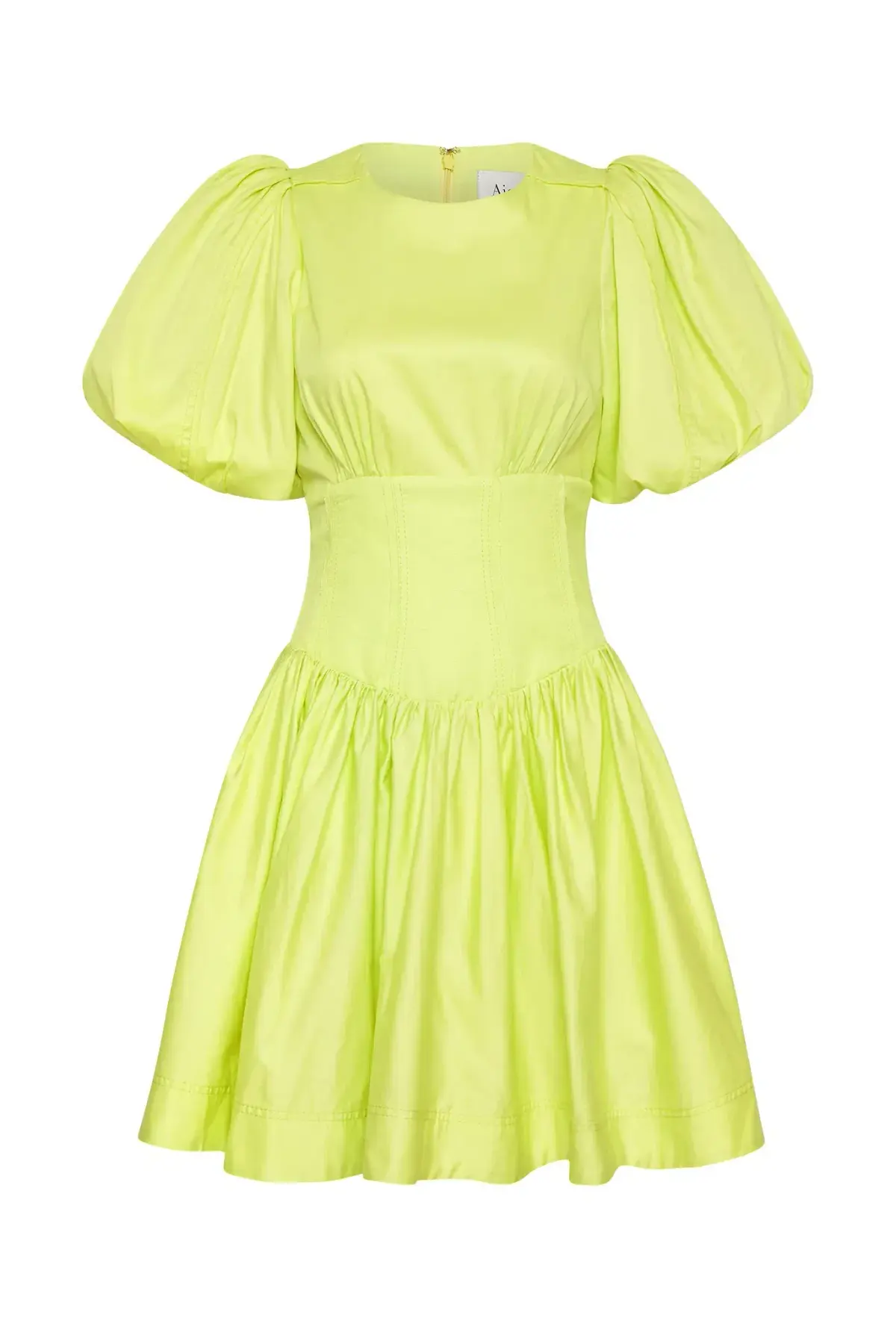 Aje Gianna Puff Sleeve Mini Dress Light Lemon Size 16	 - Image 4