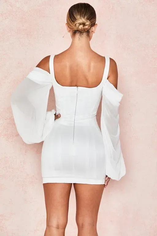 House Of Cb Eva Dress White Size 12  for rent on The Volte - main image