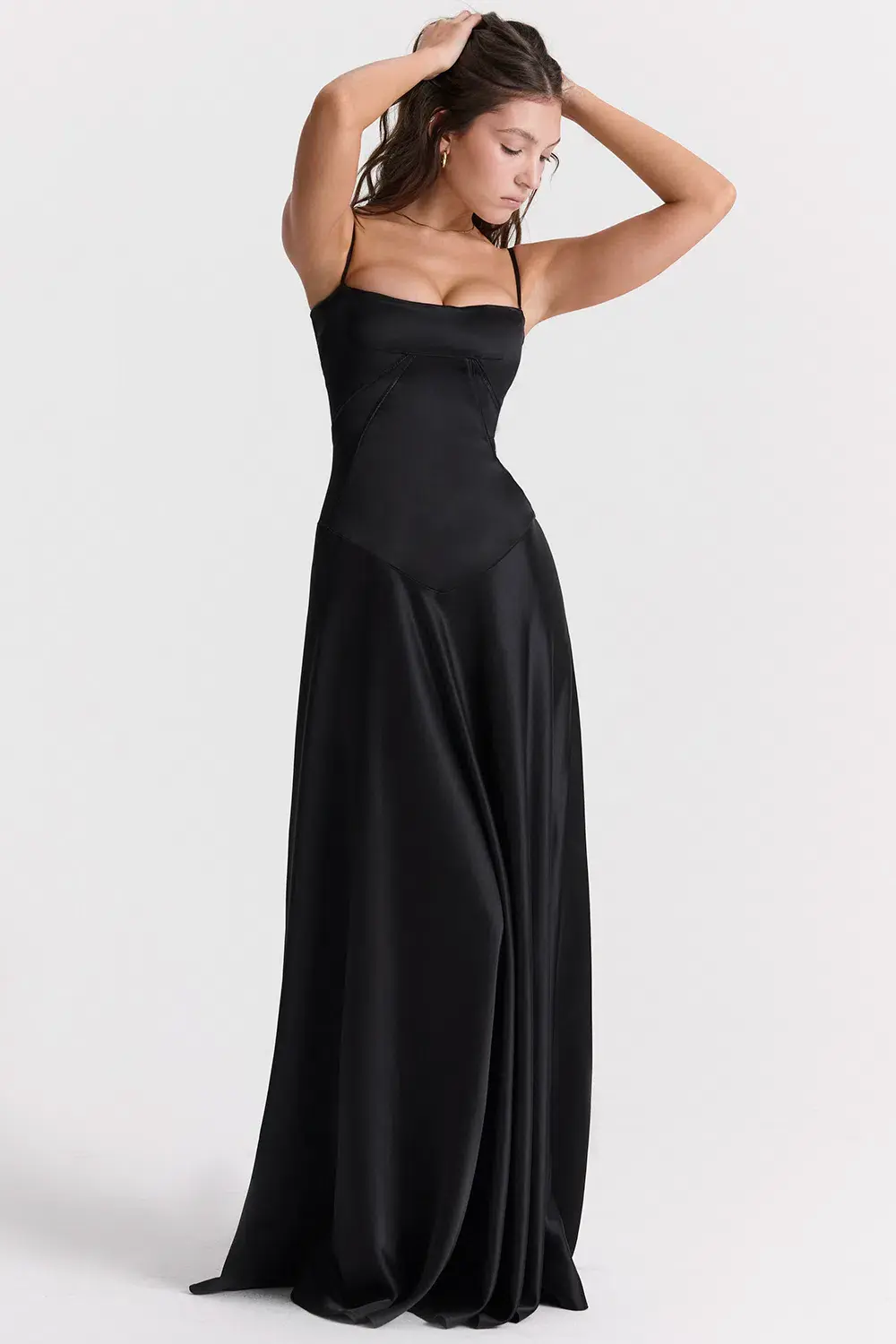 House Of CB Anabella Black Lace Up Maxi Dress Size XS/Au 6 - Image 5
