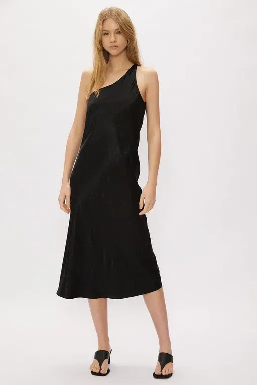 Third Form Running Water Bias One Shoulder Slip Dress Black Size 6 - Image 1
