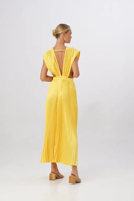 L'Idee Gala Gown Canary Size XL/Au 14 - Image 4