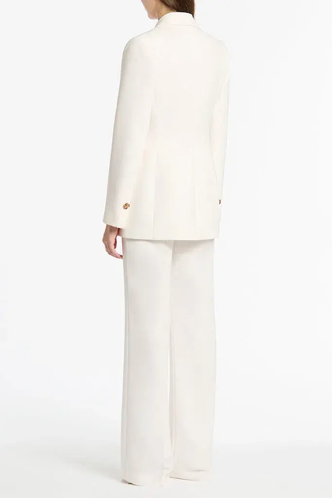 Carla Zampatti Crepe Florence Blazer and Pants Set White Size 10 - Image 3