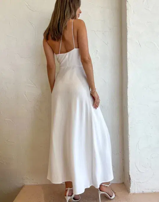 One Fell Swoop Rosa Midi Dress In Runway White Matte Size 6 - Image 3