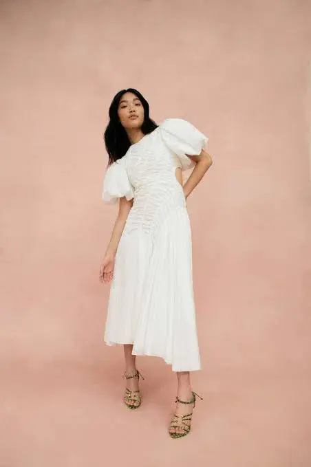 AJE Siren Drawstring Midi Dress Size 6 - Image 3