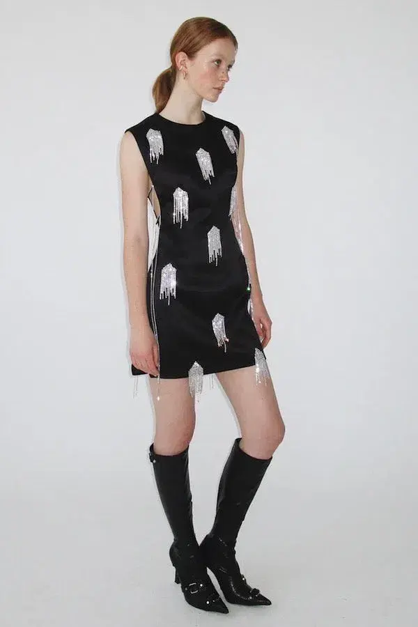 Kourh Onirique Crystal Mini Dress Black Size 10  - Image 1
