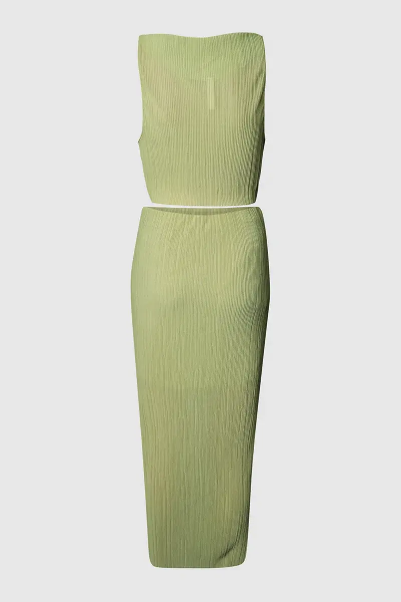 Bec & Bridge Plisse Top Size 6 And Skirt Size 8  Set Green - Image 2