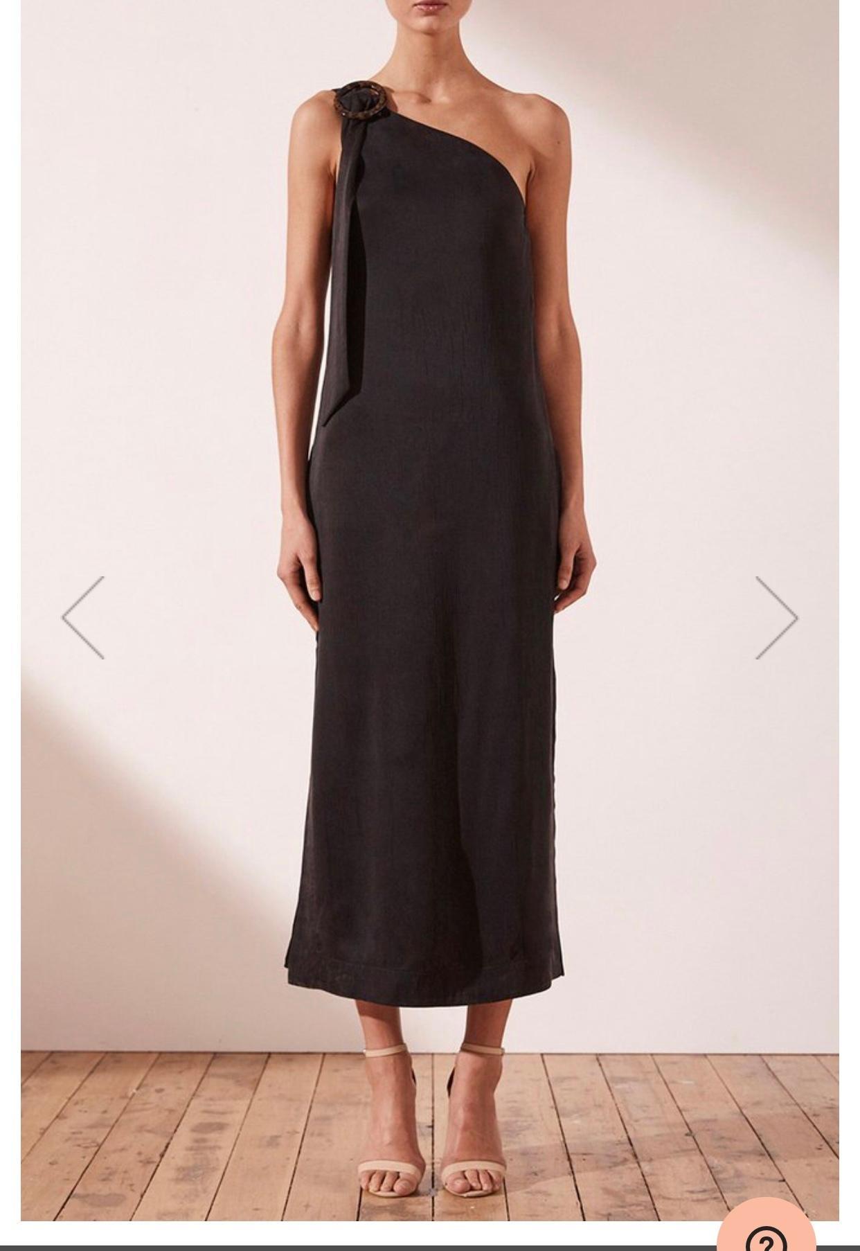 Shona Joy One Shoulder Black Dress Size 12 - Image 1