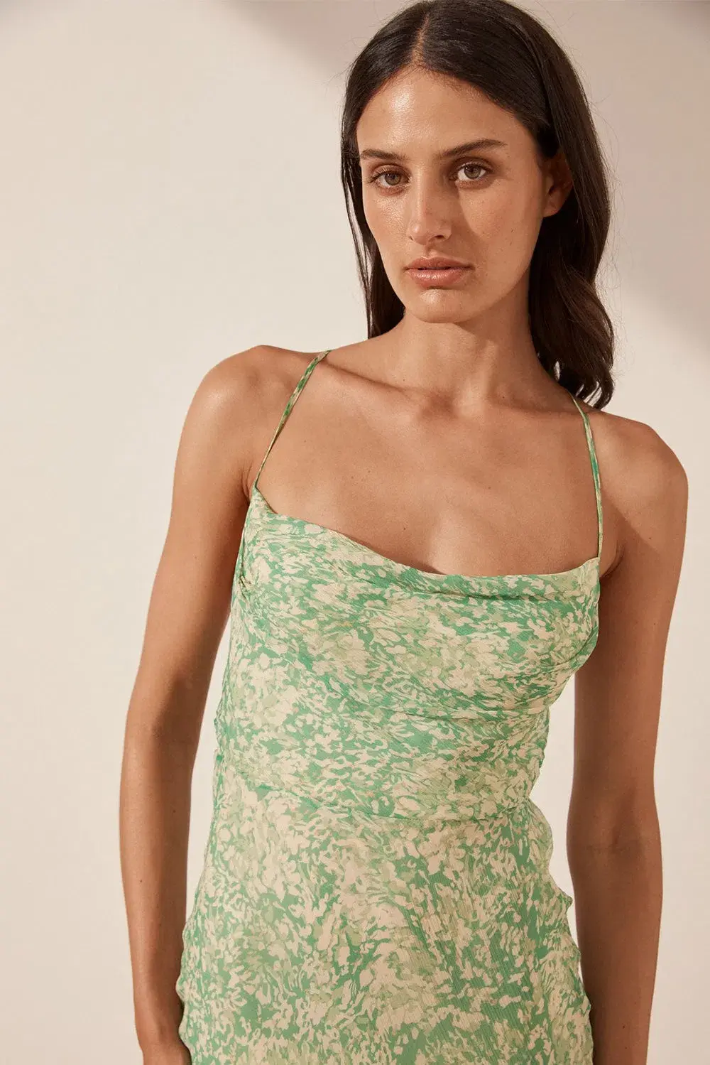 Shona Joy Belvedere Lace Back Bias Maxi Dress Green Size 10 - Image 4