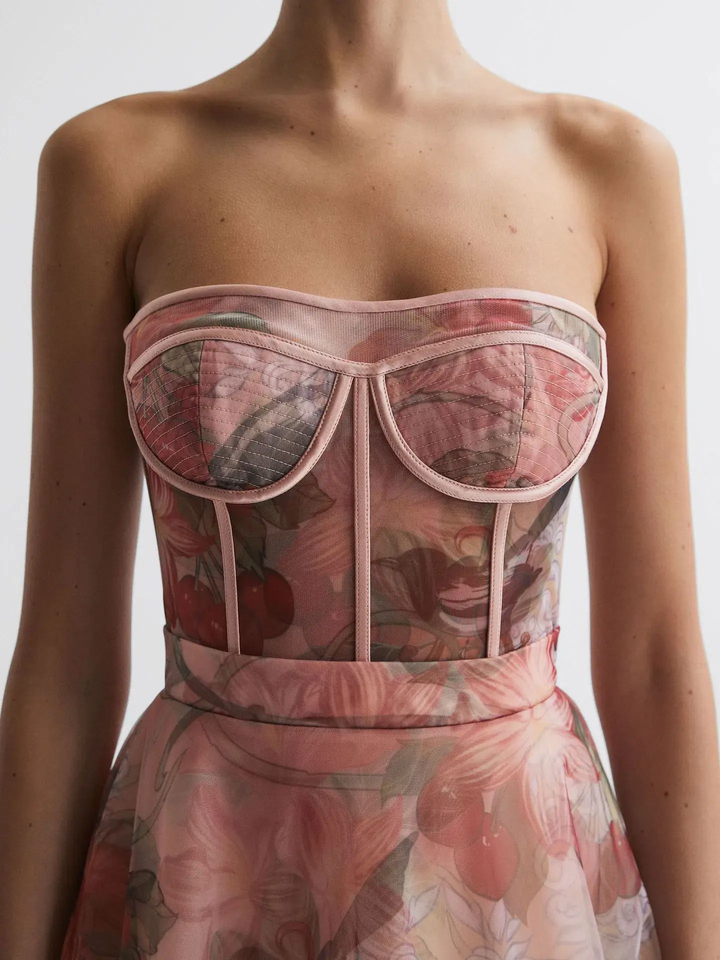 Leo Lin Rae Bustier Midi Dress in Azalea Print Size 14 - Image 2