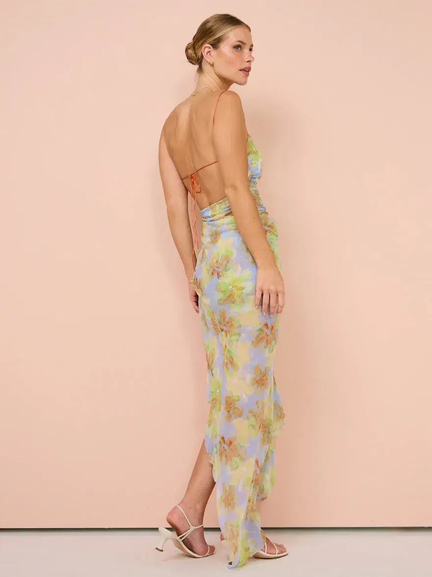 Bec & Bridge Zephy Asym Dress Multi Floral Size 8 - Image 3