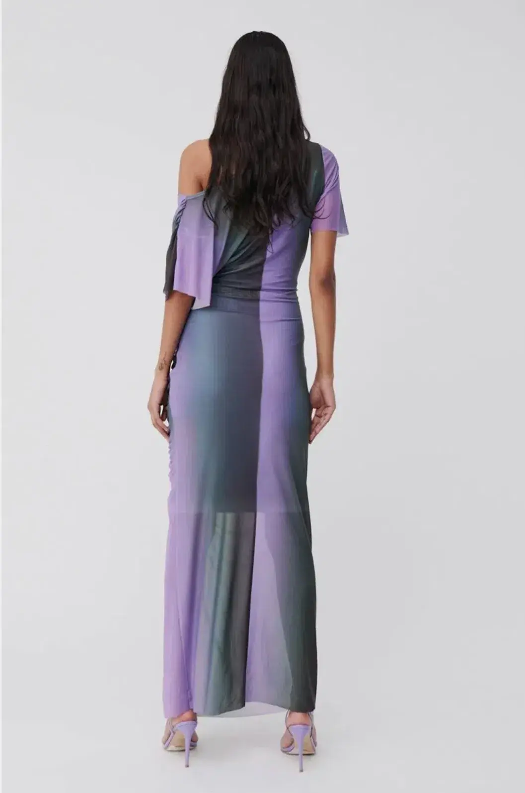 Suboo Olafur Dress Purple Multi Size L/Au 12 - Image 3