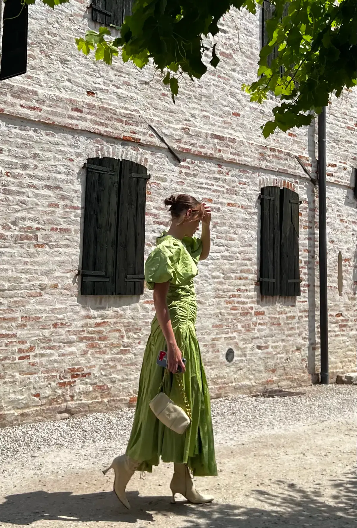 Aje Siren Drawstring Midi Dress Green Size 6 - Image 2