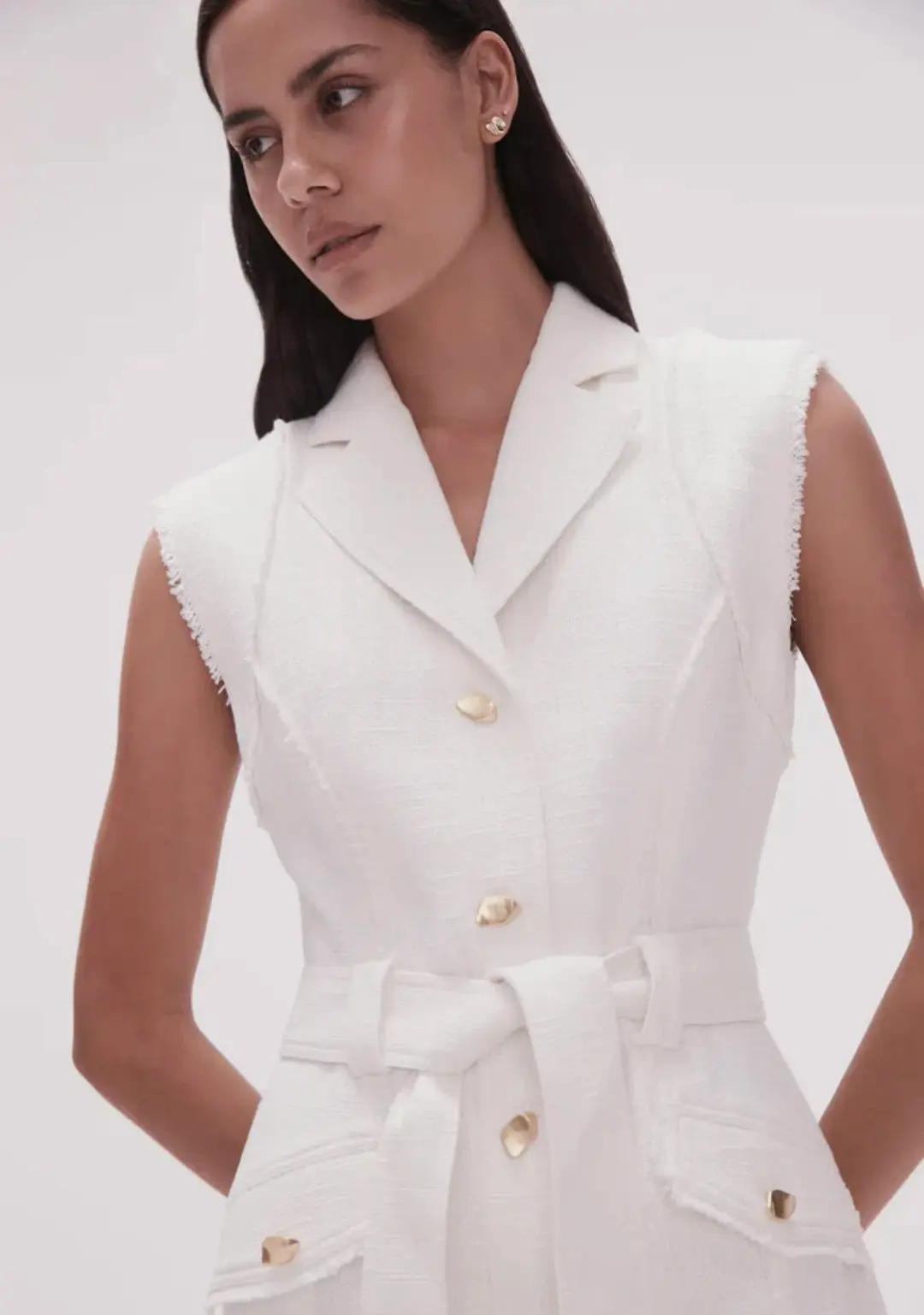 Aje Isabel Utility Mini Dress Ivory Size 10 for rent on The Volte - main image