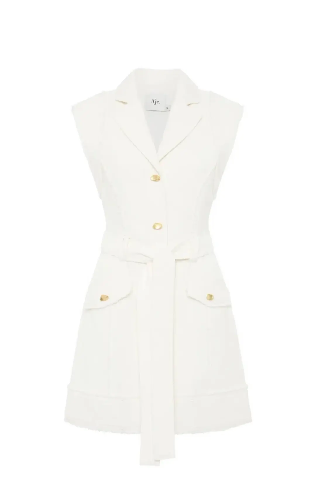 Aje Isabel Utility Mini Dress Ivory Size 10 for rent on The Volte - main image