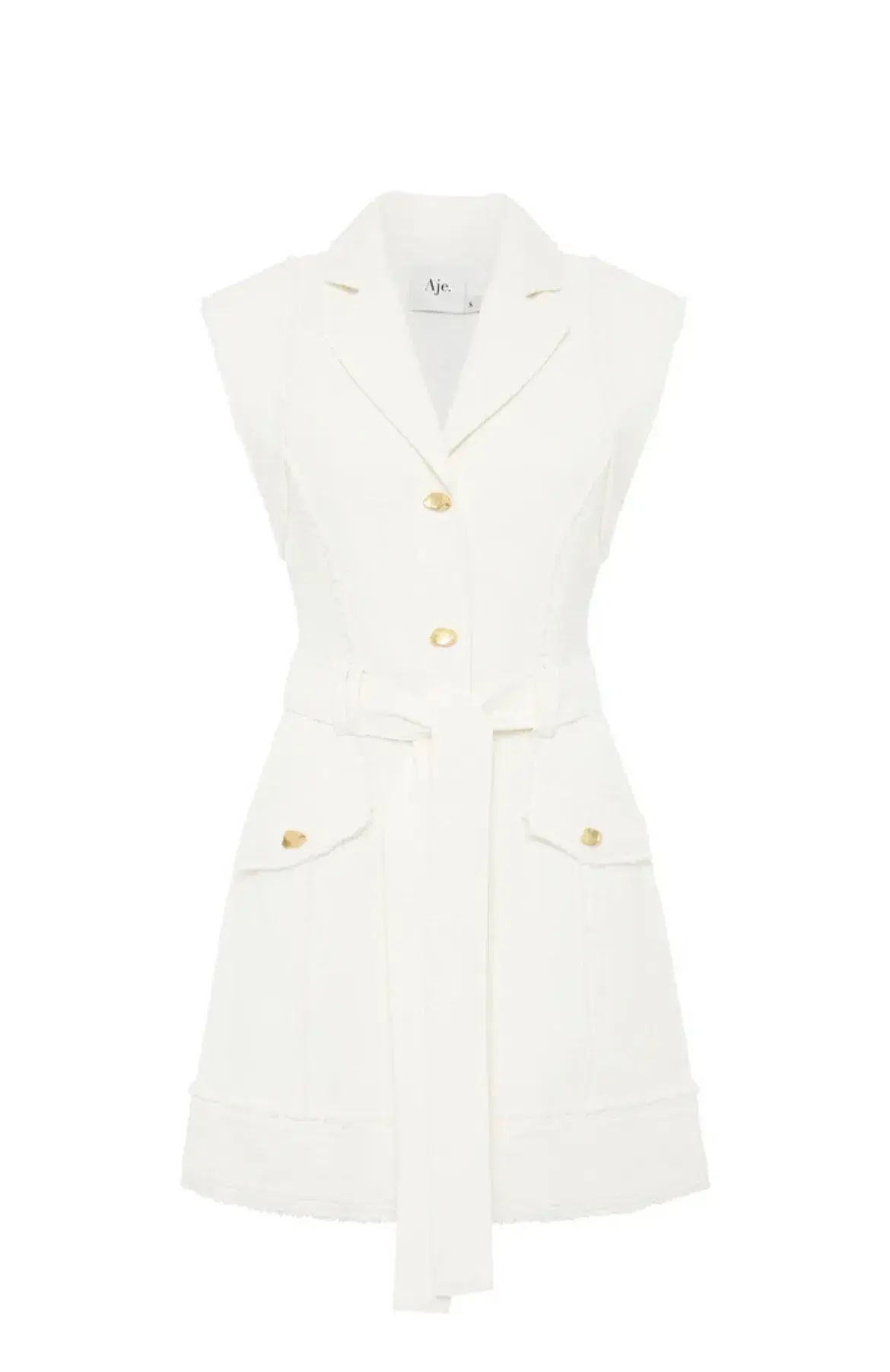 Aje Isabel Utility Mini Dress Ivory Size 10 - Image 4