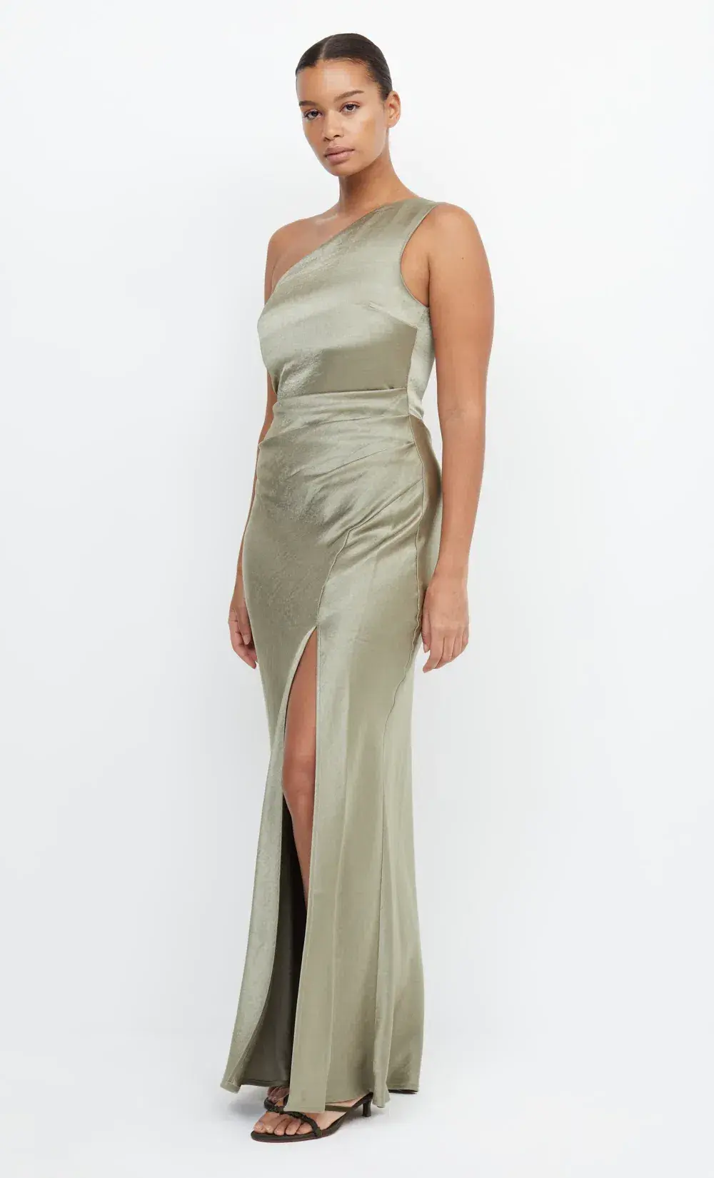 Bec & Bridge The Dreamer Asym Dress Sage Size 8 - Image 4